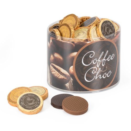 Klarsichtdose mit 60 Coffee & Choc Talern