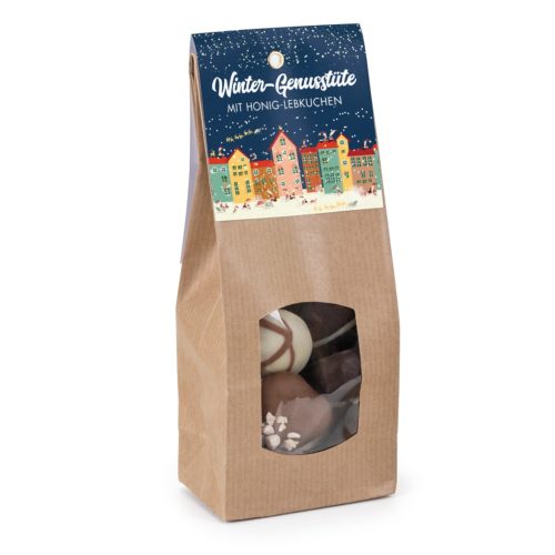 Kleine weihnachtliche Schnucker-Tüte mit leckeren Honig-Lebkuchen