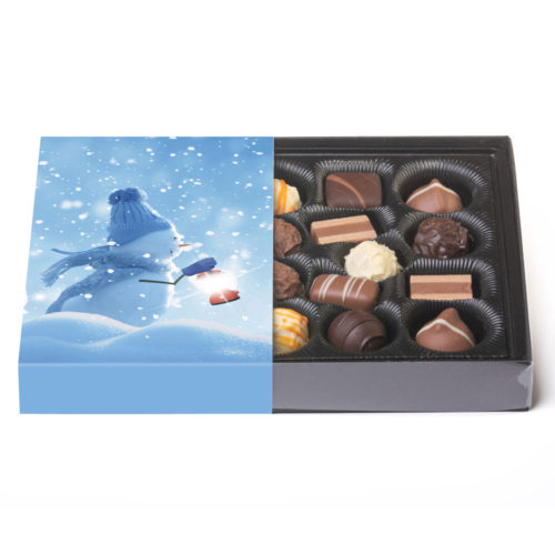 300g feinste Trüffel in einer Klarsichtpackung mit winterlicher Banderole