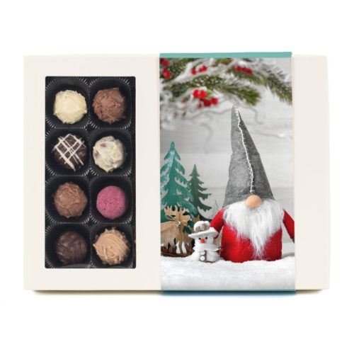 300g feinste Trüffel in einer Exquisitpackung mit winterlicher Banderole