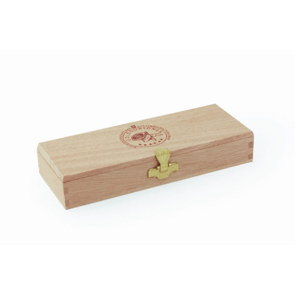 Schlichte Holzkiste mit Branding, 6 Golddublonen