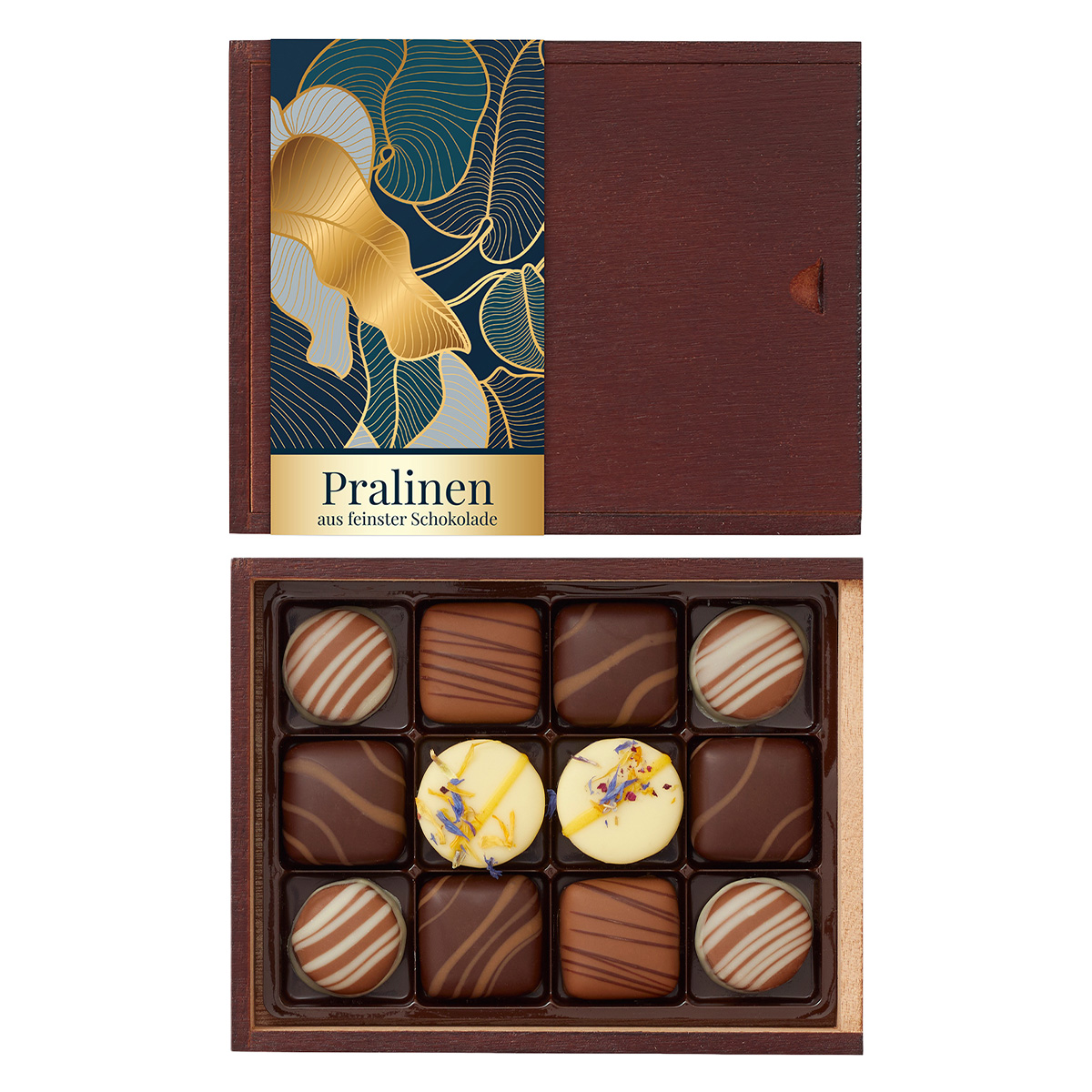 Holzkiste mit Schiebedeckel