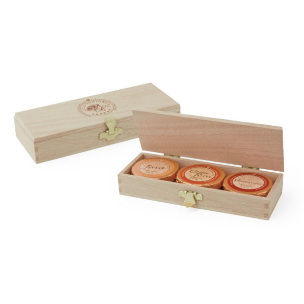 Holzkiste mit Branding, 6 Golddublonen