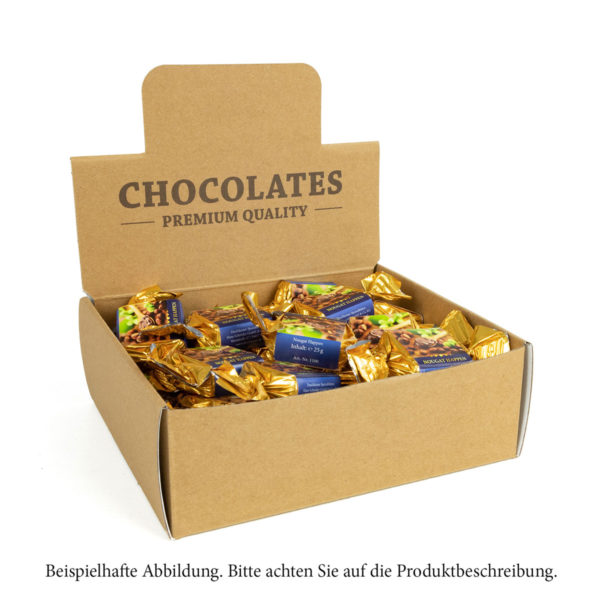 30 Nougat Happen in einem ansprechenden Display aus Naturkarton
