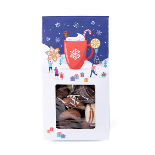 Giebelpackung mit winterlichem Motiv und Honig-Lebkuchen befüllt