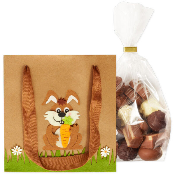 Papiertasche mit Filzhase