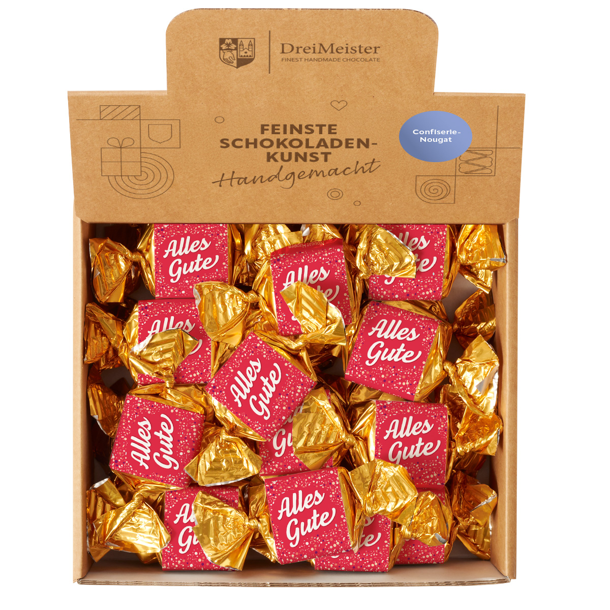 30 Nougat Happen "Alles Gute" im Display