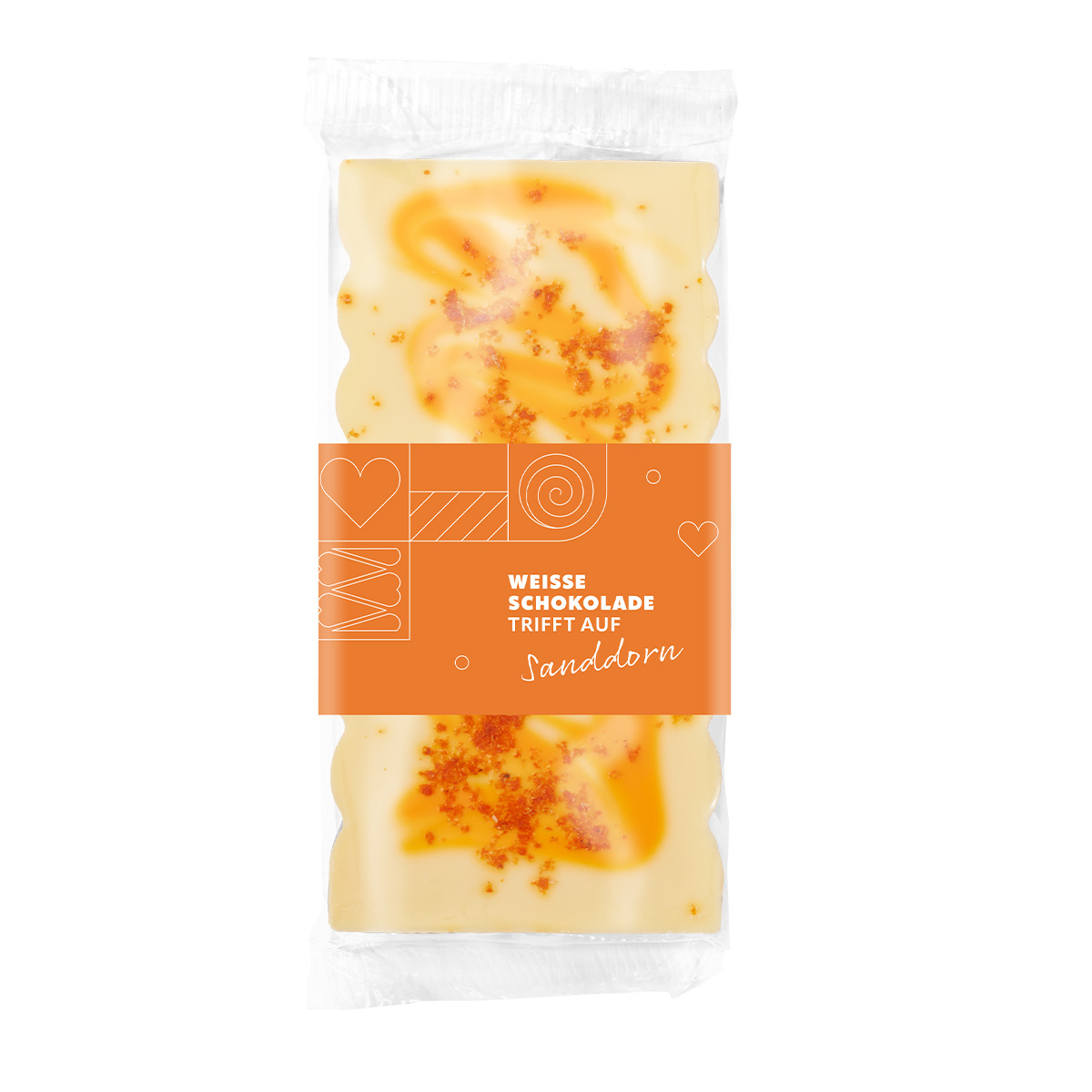 Bestreute Schokolade "Sanddorn"